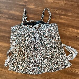 Elegant Multicolor Patterned Women's Swim Blouse